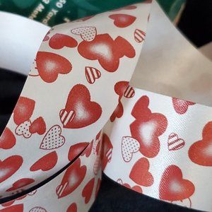 Flora-Satin Valentine Hearts Polypropylene Ribbon 31 Yards x 1 7/16"